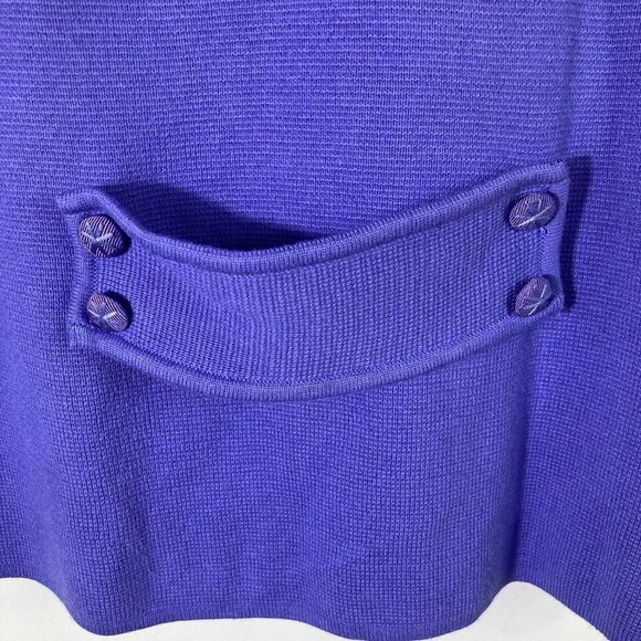 Womens Vintage Evie 3/4 Sleeve Button Cardigan Sweater Belt Detail Purple M Cott - Picture 7 of 9
